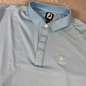 FootJoy Golf‎ Polo Shirt Men's XL Blue Performance Tree Logo